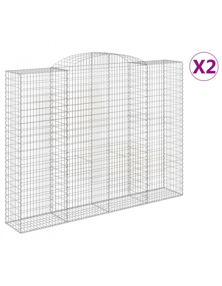 Cesti Gabbioni ad Arco 2 pz 200x50x220/240 cm Ferro Zincato