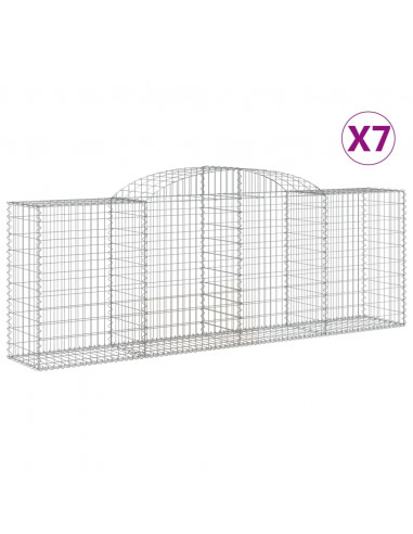 Cesti Gabbioni ad Arco 7 pz 300x50x100/120 cm Ferro Zincato