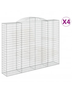 Cesti Gabbioni ad Arco 4 pz 300x50x220/240 cm Ferro Zincato 2