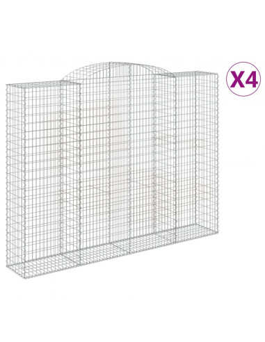 Cesti Gabbioni ad Arco 4 pz 300x50x220/240 cm Ferro Zincato