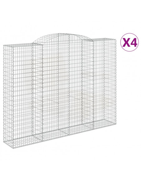 Cesti Gabbioni ad Arco 4 pz 300x50x220/240 cm Ferro Zincato