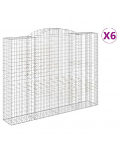 Cesti Gabbioni ad Arco 6 pz 300x50x220/240 cm Ferro Zincato 2
