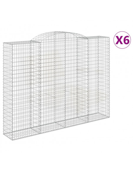 Cesti Gabbioni ad Arco 6 pz 300x50x220/240 cm Ferro Zincato