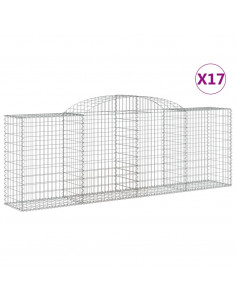 Cesti Gabbioni ad Arco 17 pz 300x50x100/120 cm Ferro Zincato 2