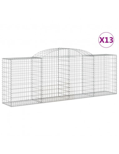 Cesti Gabbioni ad Arco 13 pz 300x50x100/120 cm Ferro Zincato