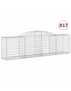 Cesti Gabbioni ad Arco 17 pz 300x50x80/100 cm Ferro Zincato 2