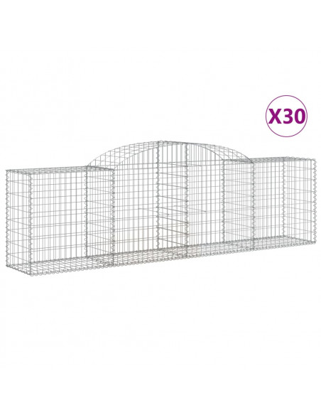 Cesti Gabbioni ad Arco 30 pz 300x50x80/100 cm Ferro Zincato