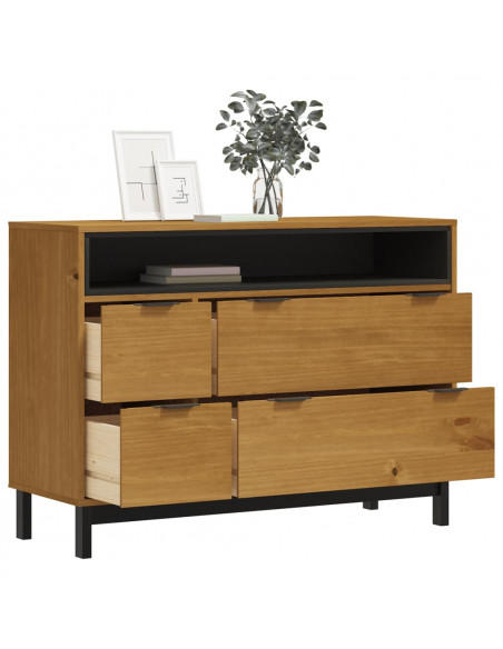 Cassettiera FLAM 110x40x80 cm in Legno Massello di Pino