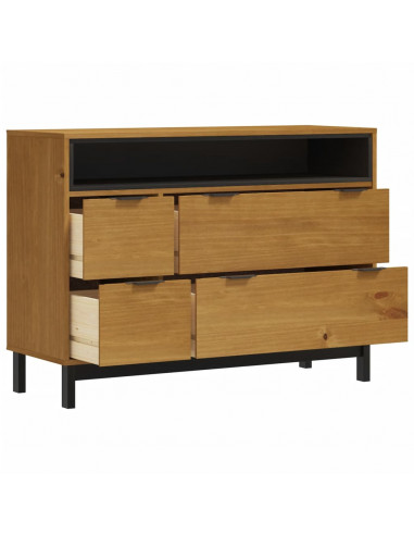 Cassettiera FLAM 110x40x80 cm in Legno Massello di Pino