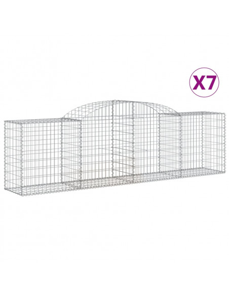 Cesti Gabbioni ad Arco 7 pz 300x50x80/100 cm Ferro Zincato