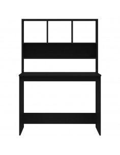 Scrivania con Mensole Nera 102x45x148 cm in Legno Multistrato