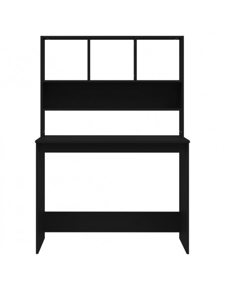 Scrivania con Mensole Nera 102x45x148 cm in Legno Multistrato