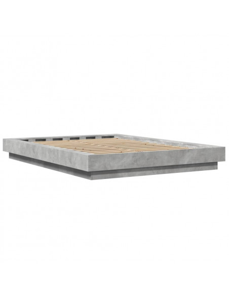 Giroletto Luci LED Grigio Cemento 120x200 cm Legno Multistrato