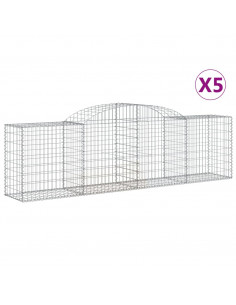 Cesti Gabbioni ad Arco 5 pz 300x50x80/100 cm Ferro Zincato 2