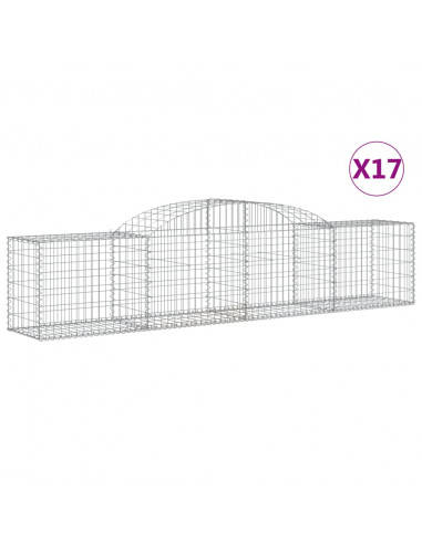 Cesti Gabbioni ad Arco 17 pz 300x50x60/80 cm Ferro Zincato