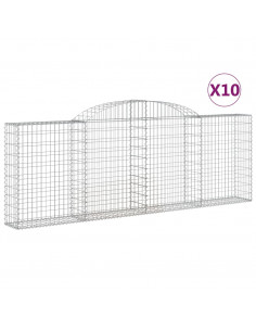 Cesti Gabbioni ad Arco 10 pz 300x30x100/120 cm Ferro Zincato 2