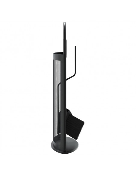 Set Attrezzi per Caminetto 5 pz 23x15x66 cm in Acciaio