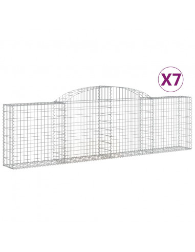 Cesti Gabbioni ad Arco 7 pz 300x30x80/100 cm Ferro Zincato