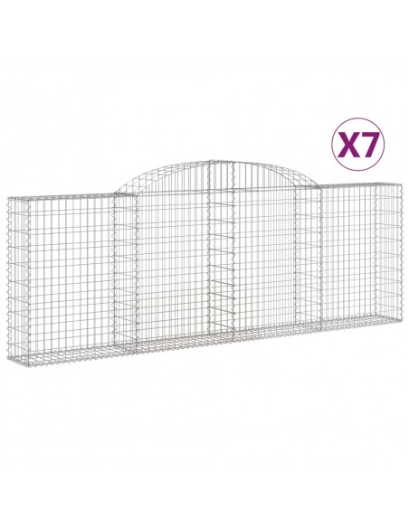 Cesti Gabbioni ad Arco 7 pz 300x30x100/120 cm Ferro Zincato