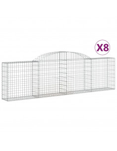 Cesti Gabbioni ad Arco 8 pz 300x30x80/100 cm Ferro Zincato 2