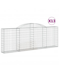 Cesti Gabbioni ad Arco 13 pz 300x30x100/120 cm Ferro Zincato 2
