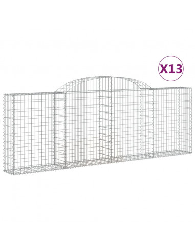 Cesti Gabbioni ad Arco 13 pz 300x30x100/120 cm Ferro Zincato