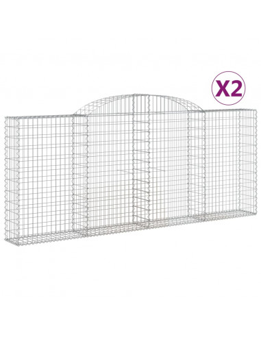 Cesti Gabbioni ad Arco 2 pz 300x30x120/140 cm Ferro Zincato