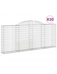 Cesti Gabbioni ad Arco 10 pz 300x30x120/140 cm Ferro Zincato 2