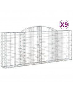Cesti Gabbioni ad Arco 9 pz 300x30x120/140 cm Ferro Zincato 2