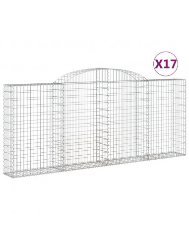 Cesti Gabbioni ad Arco 17 pz 300x30x120/140 cm Ferro Zincato