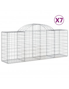 Cesti Gabbioni ad Arco 7 pz 200x50x80/100 cm Ferro Zincato 2
