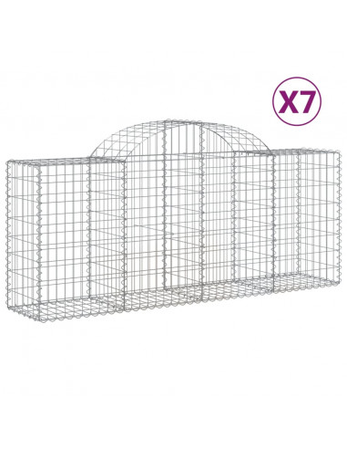 Cesti Gabbioni ad Arco 7 pz 200x50x80/100 cm Ferro Zincato