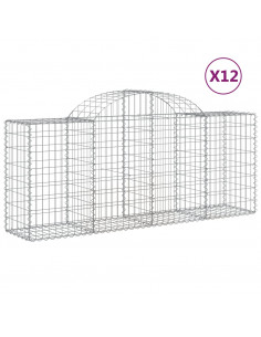 Cesti Gabbioni ad Arco 12 pz 200x50x80/100 cm Ferro Zincato 2