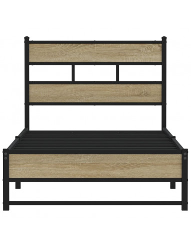 Giroletto senza Materaso in Metallo Rovere Sonoma 90x200 cm