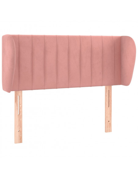 Testiera ad Orecchio Rosa 103x23x78/88 cm in Velluto