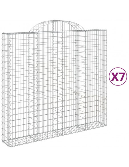 Cesti Gabbioni ad Arco 7 pz 200x50x180/200 cm Ferro Zincato