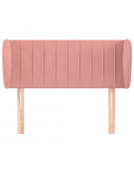 Testiera ad Orecchio Rosa 103x23x78/88 cm in Velluto
