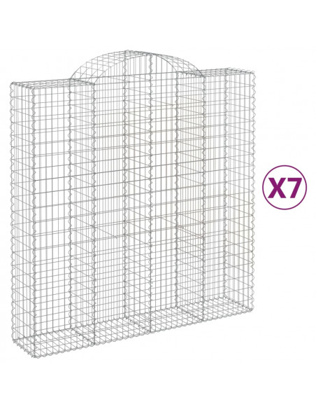 Cesti Gabbioni ad Arco 7 pz 200x50x200/220 cm Ferro Zincato