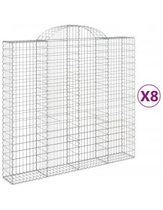 Cesti Gabbioni ad Arco 8 pz 200x50x180/200 cm Ferro Zincato 2