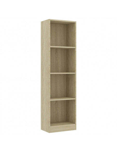 Libreria 4 Ripiani Rovere Sonoma 40x24x142 cm Legno Multistrato