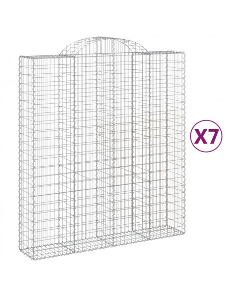 Cesti Gabbioni ad Arco 7 pz 200x50x220/240 cm Ferro Zincato