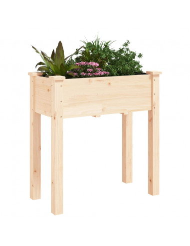 Fioriera con Fodera 71x37x76 cm Legno Massello di Abete