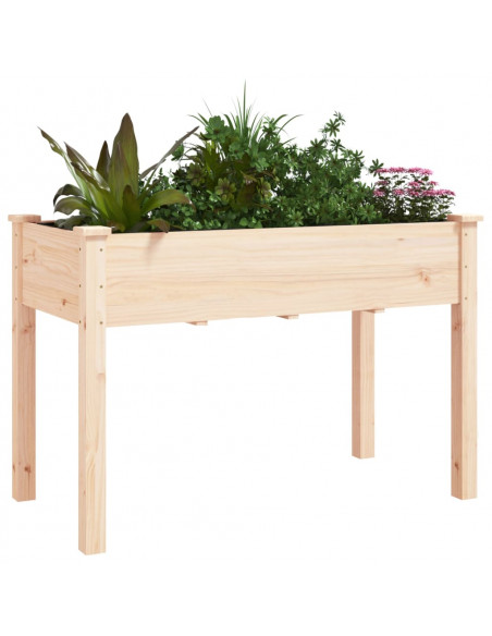 Fioriera con Fodera 118x59x76 cm Legno Massello di Abete
