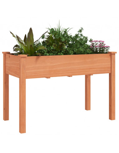 Fioriera con Fodera Marrone 118x59x76cm Legno Massello di Abete