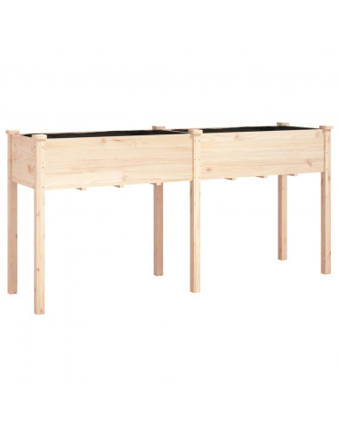 Fioriera con Fodera 161x45x76 cm Legno Massello di Abete