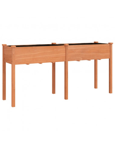 Fioriera con Fodera Marrone 161x45x76cm Legno Massello di Abete