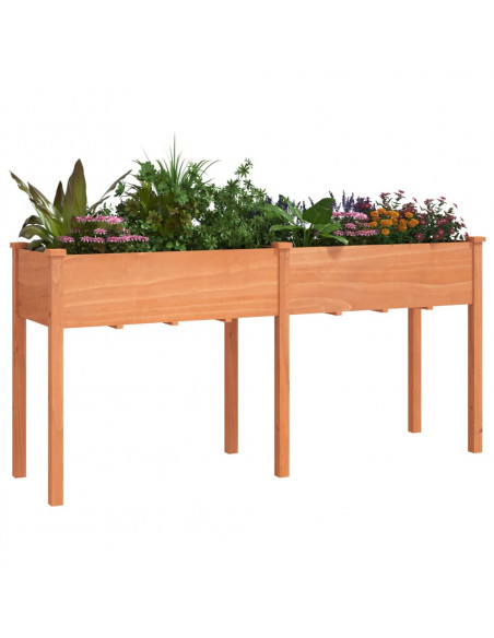 Fioriera con Fodera Marrone 161x45x76cm Legno Massello di Abete