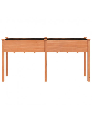 Fioriera con Fodera Marrone 161x45x76cm Legno Massello di Abete