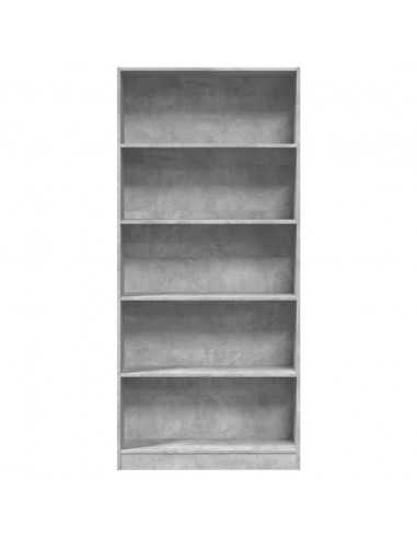 Libreria Grigio Cemento 80x24x176 cm in Legno Multistrato