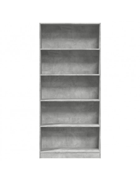 Libreria Grigio Cemento 80x24x176 cm in Legno Multistrato